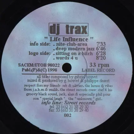 DJ Trax - Life Influence