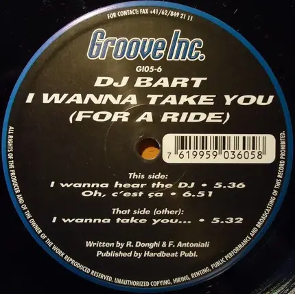 DJ Bart - I Wanna Take You (For A Ride)
