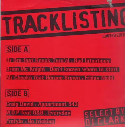 DJ Clark - Tracklisting