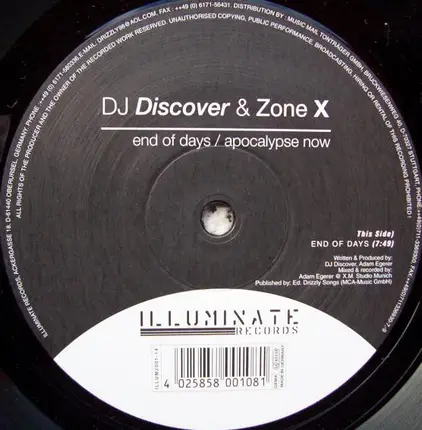 DJ Discover & Zone X - End Of Days / Apocalypse Now