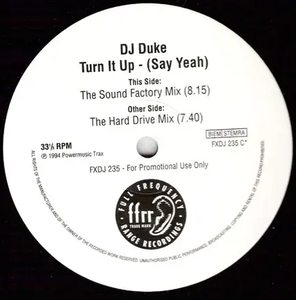 DJ Duke - Turn It Up (Say Yeah)