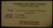 DJ Kane - Lets Go To Work / Rythmic Chapter