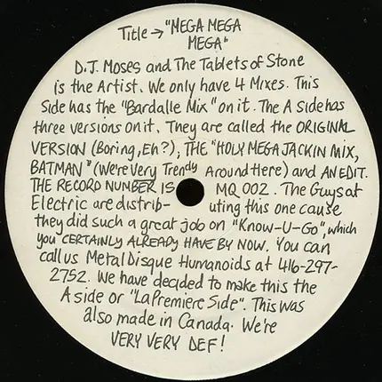 DJ Moses And The Tablets Of Stone, DJ Moses & The Tablets Of Stone - Mega Mega Mega