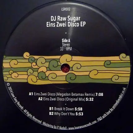 DJ Raw Sugar - Eins Zwei Disco EP