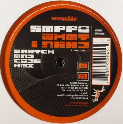 DJ Sappo - What I Need (Sappo Rmx) / What I Need (Sketch And Code Rmx)