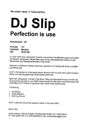 DJ Slip - Perfection Is Use