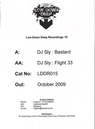 DJ Sly - Bastard / Flight 33