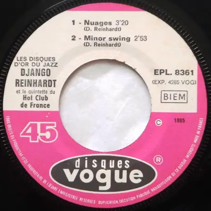 Django Reinhardt Et Quintette Du Hot Club De France - Les Disques D'Or Du Jazz