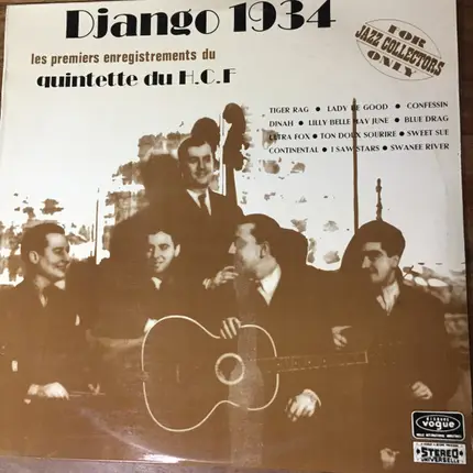 Django Reinhardt - Django 1934 - Les Premiers Enregistrements Du Quintette Du H.C.F.