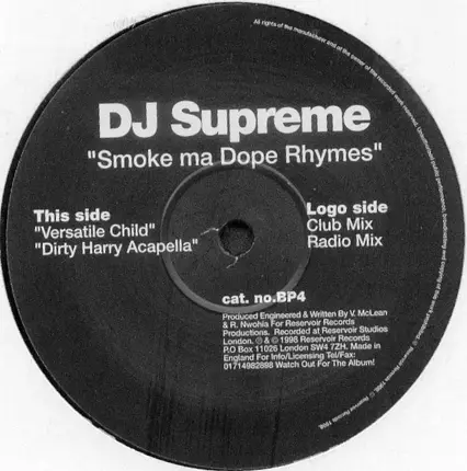 DJ Supreme - Smoke Ma Dope Rhymes