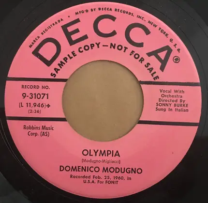Domenico Modugno - O Sole Mio / Olympia