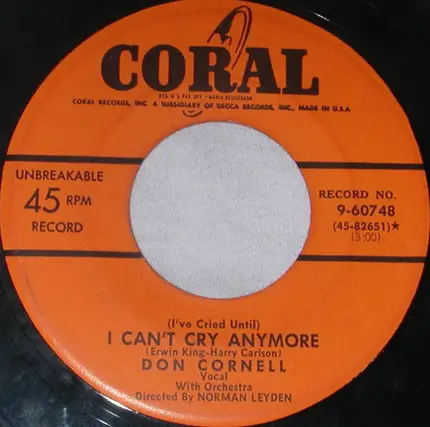 Don Cornell - This Is The Beginning Of The End / (I've Cried Until) I Can't Cry Anymore