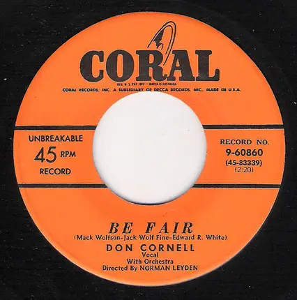 Don Cornell - I / Be Fair