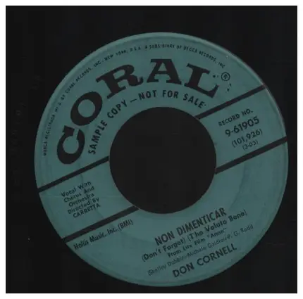 Don Cornell - Non Dimenticar (Don't Forget) (T-ho Voluto Bene)