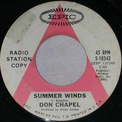 Don Chapel - Summer Winds / Flowers And Candy