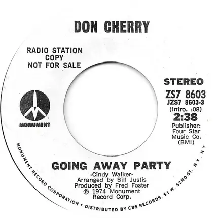 Don Cherry - Going Away Party