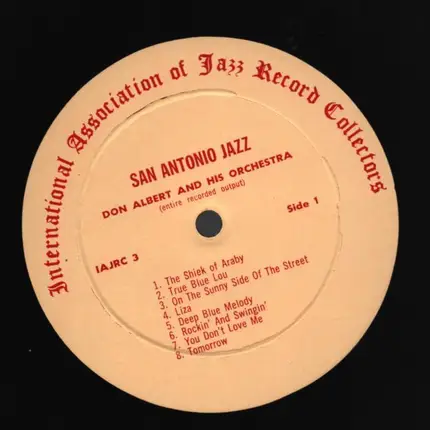 Don Albert And His Orchestra , Boots And His Buddies - San Antonio Jazz
