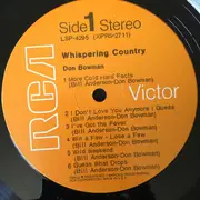 LP - Don Bowman - Whispering Country