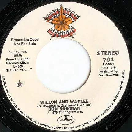 Don Bowman - Willon And Waylee