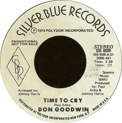 Don Goodwin - Time To Cry