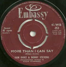 Don Duke - More Than I Can Say / Hello Mary Lou