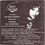 7inch Vinyl Single - Don Kriss - Too Much Traffic