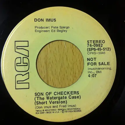 Don Imus - Son Of The Checkers (The Watergate Case)