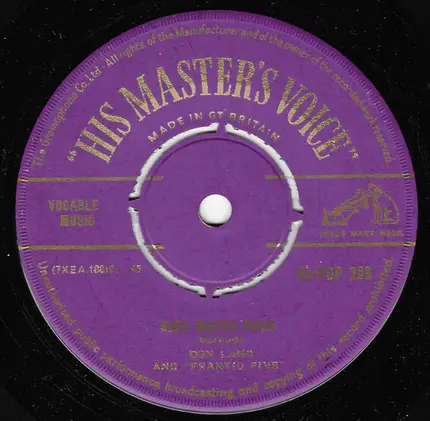 Don Lang And His Frantic Five - Rock Mister Piper  / Rock Around The Cookhouse