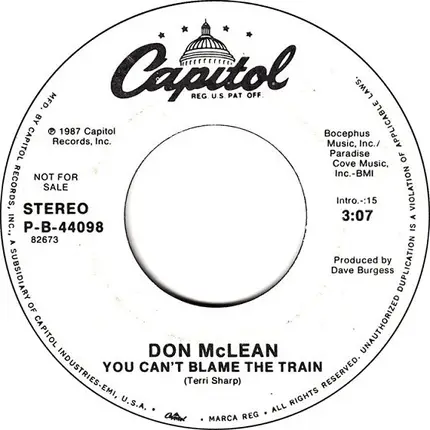 Don McLean - You Can't Blame The Train