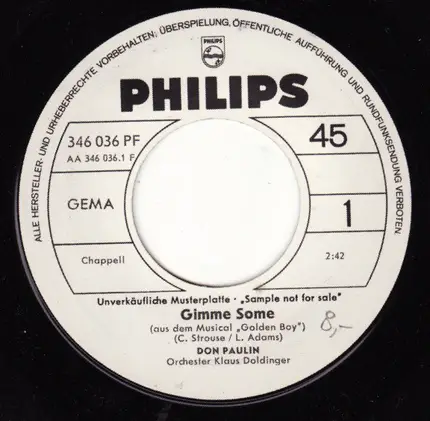 Don Paulin & Orchester Klaus Doldinger - Gimme Some / Black Mountain Blues