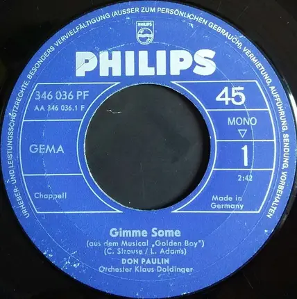 Don Paulin & Orchester Klaus Doldinger - Gimme Some