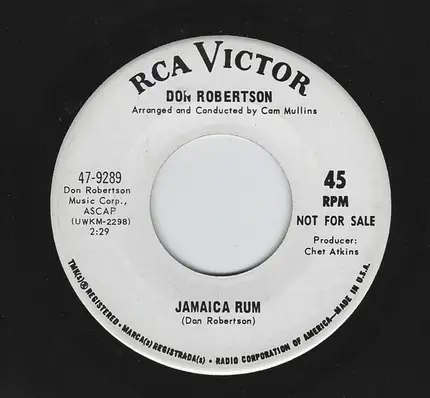 Don Robertson - Don't Keep Me Lonely Too Long / Jamaica Rum