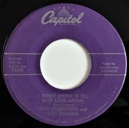 Don Robertson - Remember You Belong To Me