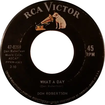 Don Robertson - The Dictionary Song / What A Day