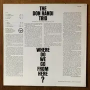 LP - Don Randi Trio - Where Do We Go From Here? - INSERT
