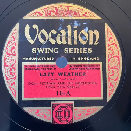 Don Redman And His Orchestra - Lazy Weather / A Little Bit Later On