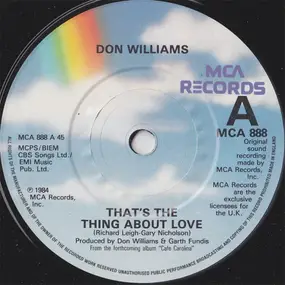 Don Williams - That's The Thing About Love