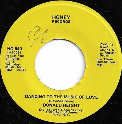 Donald Height - Dancing To The Music Of Love / Rags To Riches To Rags