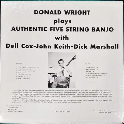 Donald Wright - Plays Authentic Five String Banjo
