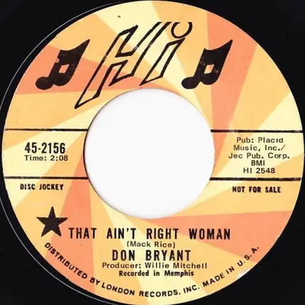 Don Bryant - That Ain't Right Woman