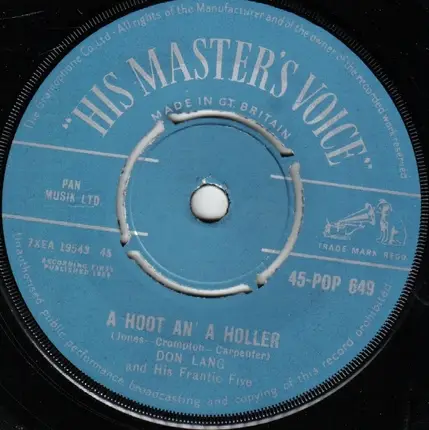Don Lang And His Frantic Five - A Hoot An' A Holler