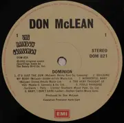 Double LP - Don McLean - Dominion (Recorded Live) - Gatefold