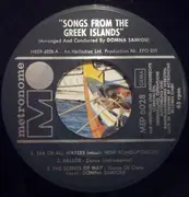 7inch Vinyl Single - Donna Samiou - Songs From The Greek Islands - EP