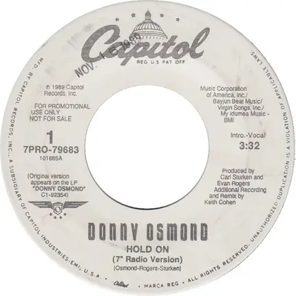 Donny Osmond - Hold On