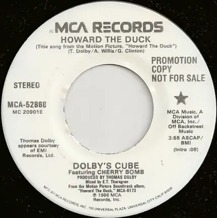 Dolby's Cube Featuring Cherry Bomb - Howard The Duck