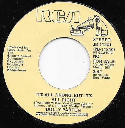 Dolly Parton - It's All Wrong, But It's All Right