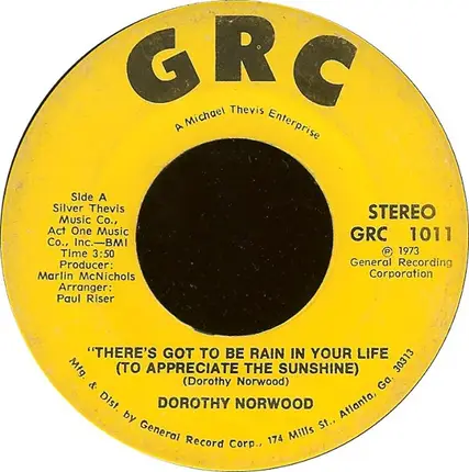 Dorothy Norwood - There's Got To Be Rain In Your Life (To Appreciate The Sunshine)
