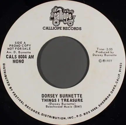 Dorsey Burnette - Things I Treasure