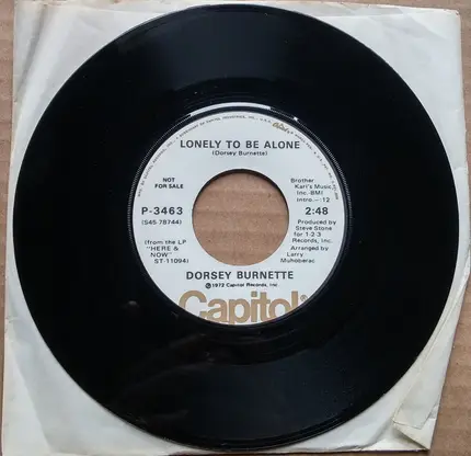 Dorsey Burnette - Cry Mama / Lonely To Be Alone