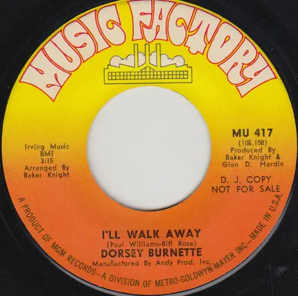 Dorsey Burnette - Son, You've Got To Make It Alone / I'll Walk Away